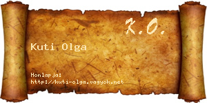 Kuti Olga névjegykártya