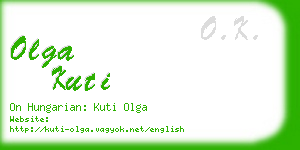 olga kuti business card